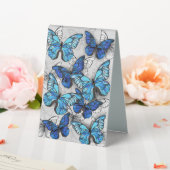 Plaque De Table Composition de papillons blancs et bleus (In SItu (Mariage))