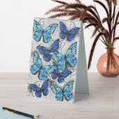 Plaque De Table Composition de papillons blancs et bleus (En SItu (Tableau))