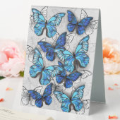 Plaque De Table Composition des papillons blancs et bleus (In SItu (Mariage))