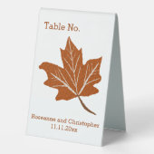 Plaque De Table Conception de mariage d'automne (Verso)