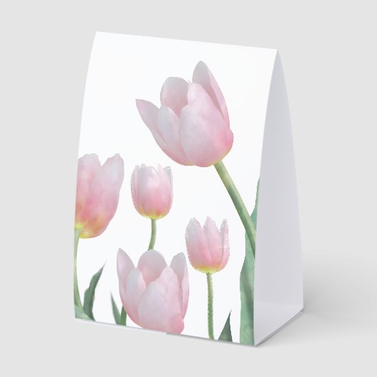 Plaque De Table Conception florale de tulipes pastel (Recto)