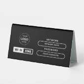 Plaque De Table Conception simple de logo d'entreprise Zone wifi g (Verso)