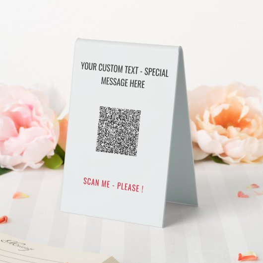 Plaque De Table Concevez votre code QR Texte personnalisé Table Te (In SItu (Mariage))