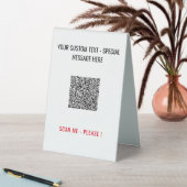 Plaque De Table Concevez votre code QR Texte personnalisé Table Te (En SItu (Tableau))