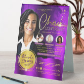 Plaque De Table Conférence professionnelle Gold & Purple Church (En SItu (Tableau))