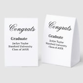 Plaque De Table Congrats graduation name university name class of  (Recto/verso)