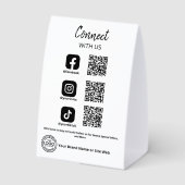 Plaque De Table Connect with us Social Media QR code (Verso)