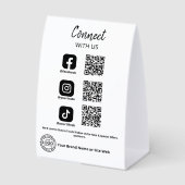 Plaque De Table Connect with us Social Media QR code (Recto)