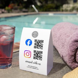 Plaque De Table Connectez-vous avec nous Instagram Facebook Médias