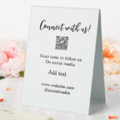 Plaque De Table Connectez-vous avec nous scan QR code ajouter e-ma (In SItu (Mariage))