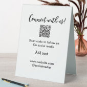 Plaque De Table Connectez-vous avec nous scan QR code ajouter e-ma (En SItu (Tableau))