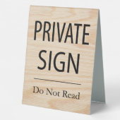 Plaque De Table Connexion privée non lue (Verso)