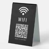 Plaque De Table Connexion WiFi instantanée Table noire avec code Q (Verso)