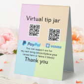 Plaque De Table Conseil virtuel jar q r code argent don PayPal ven (In SItu (Mariage))