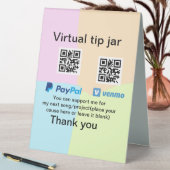 Plaque De Table Conseil virtuel jar q r code argent don PayPal ven (En SItu (Tableau))