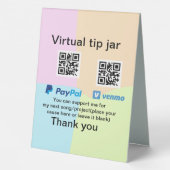 Plaque De Table Conseil virtuel jar q r code argent don PayPal ven (Verso)