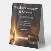 Plaque De Table Construction du contrat de soudure ajouter nom con (Verso)