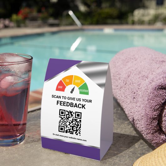 Plaque De Table Contactless QR Code Customer Feedback (InVersositu (sur table))