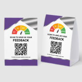 Plaque De Table Contactless QR Code Customer Feedback (Recto/verso)