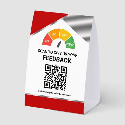 Plaque De Table Contactless QR Code Customer Feedback (Verso)