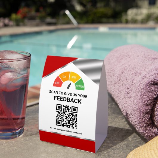 Plaque De Table Contactless QR Code Customer Feedback (InVersositu (sur table))