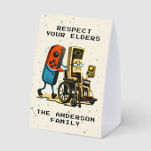 Plaque De Table Contrôle de jeu rétro drôle de respect de vos aîné (Verso)