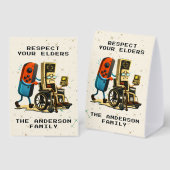 Plaque De Table Contrôle de jeu rétro drôle de respect de vos aîné (Recto/verso)