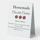 Plaque De Table Cookies au chocolat faits maison avec amour ajoute (Verso)