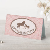 Plaque De Table Cookies de fille | Autocollant ovale du cheval (En SItu (Tableau))