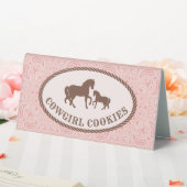 Plaque De Table Cookies de fille | Autocollant ovale du cheval (In SItu (Mariage))