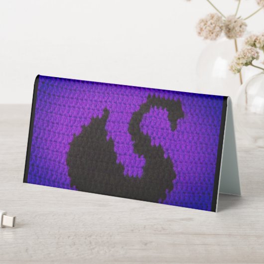 Plaque De Table Cool bleu violet noir Swan Designer Crochet Imprim (En SItu (Tableau))