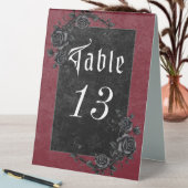 Plaque De Table Corbeau noir gothique et Mariage de vin Rose (En SItu (Tableau))