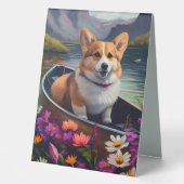 Plaque De Table Corgi sur une pagaie : une aventure Pittoresque (Recto)