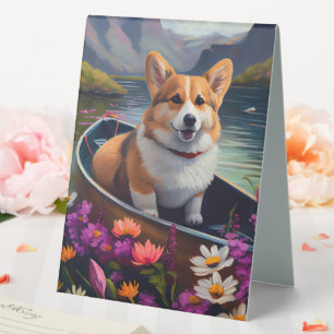 Plaque De Table Corgi sur une pagaie : Une aventure pittoresque