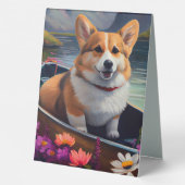 Plaque De Table Corgi sur une pagaie : une aventure Pittoresque (Verso)