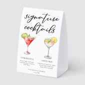 Plaque De Table Cosmopolitan Lemon Drop Signature Cocktails Menu (Verso)