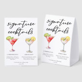 Plaque De Table Cosmopolitan Lemon Drop Signature Cocktails Menu (Recto/verso)