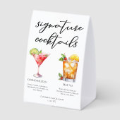 Plaque De Table Cosmopolitan Mai Tai Signature Cocktails Menu (Verso)