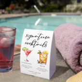 Plaque De Table Cosmopolitan Mai Tai Signature Cocktails Menu (InVersositu (sur table))