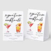 Plaque De Table Cosmopolitan Tequila Sunrise Cocktails Menu (Recto/verso)