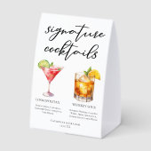 Plaque De Table Cosmopolitan Whiskey Sour Signature Cocktails Menu (Verso)