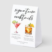 Plaque De Table Cosmopolitan Whiskey Sour Signature Cocktails Menu (Recto)