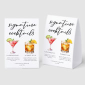 Plaque De Table Cosmopolitan Whiskey Sour Signature Cocktails Menu (Recto/verso)