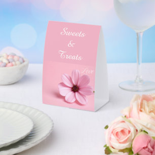Plaque De Table Cosmos Rose Pâle Fleurs Sucreries et Friandises Ma