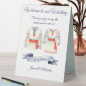 Plaque De Table Costumes folkloriques traditionnels de mariage rus (En SItu (Tableau))