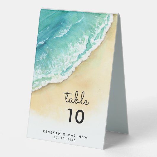 Plaque De Table Côte Océanique | Plage | Numéro (Verso)