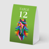Plaque De Table Couleur du numéro de table Cheval de course vert (Verso)
