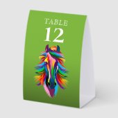 Plaque De Table Couleur du numéro de table Cheval de course vert (Recto)
