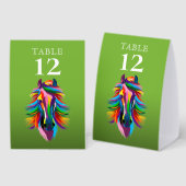 Plaque De Table Couleur du numéro de table Cheval de course vert (Recto/verso)