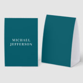 Plaque De Table Couleur sarcelle foncée uni chic personnalisée sur (Recto/verso)